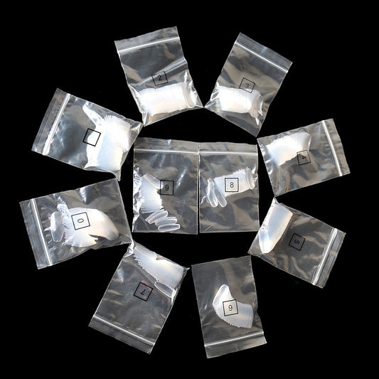 500pcs Transparent Natural Fake Nails – Acrylic ABS French Tips for Salon & Home