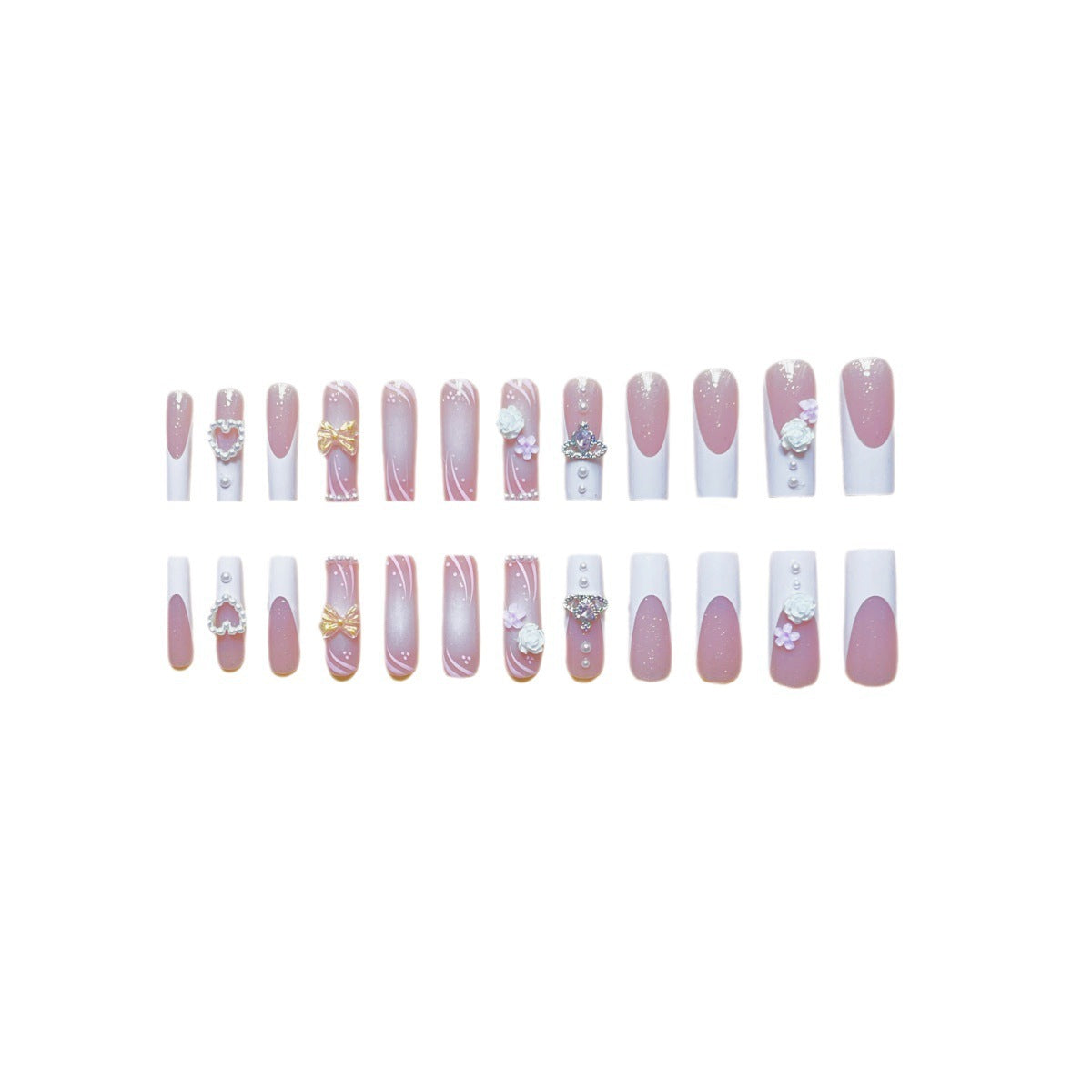 Rectangular Diamond Press On Nails – Multi-Design Long Square Fake Nails