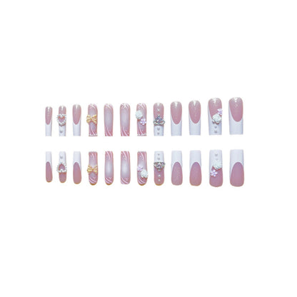 Rectangular Diamond Press On Nails – Multi-Design Long Square Fake Nails